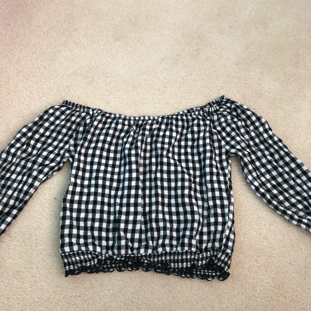 Hollister Gingham Off-the-Shoulder Top
